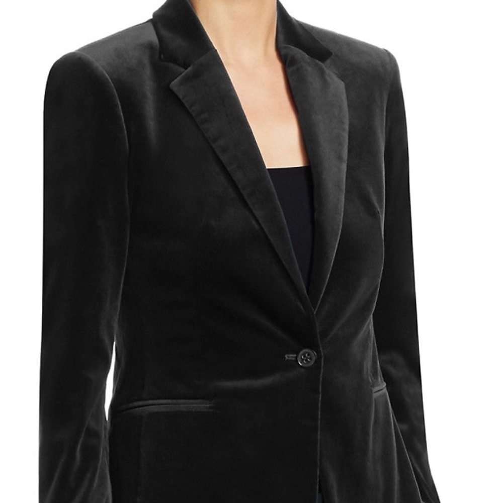 Theory Single Breasted Velvet Blazer